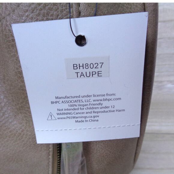 Beverly Hills‎ Polo Club BHPC Taupe Vegan Leather Purse Shoulder Bag - Picture 8 of 9